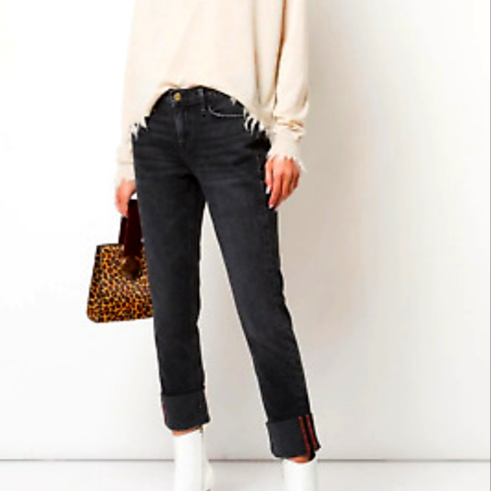 NWT Frame Denim Le Nik Black Straight Jeans